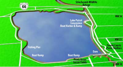 map of Lake Overholser